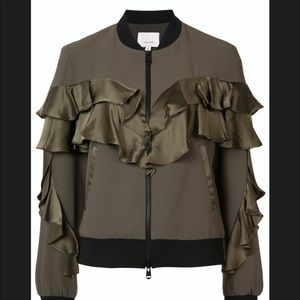 Cinq à Sept Olive Satin Jacket